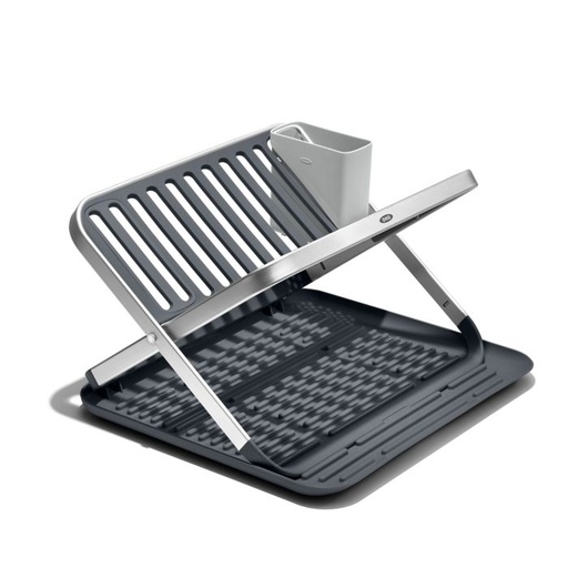 [166649-TT] OXO Aluminum Fold Flat Dish Rack