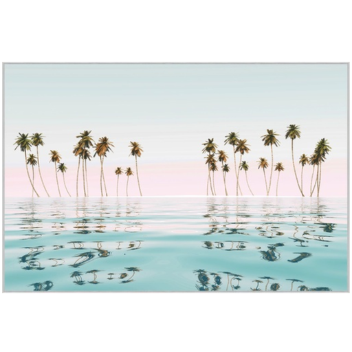 [167011-TT] Sunset Framed Print on Tempered Glass 60x40in
