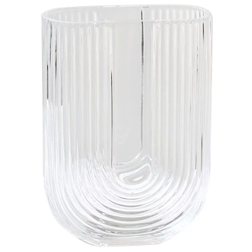 [167098-TT] Clear Glass Oval Vase 9in
