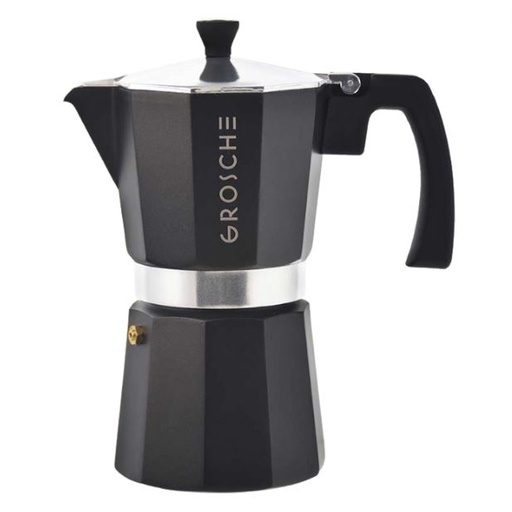 [167720-TT] Grosche Stovetop Espresso Coffe Maker Milano Black 6 Cup