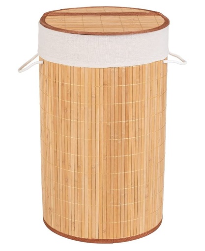 [167885-TT] Natural Bamboo Round Laundry Bin