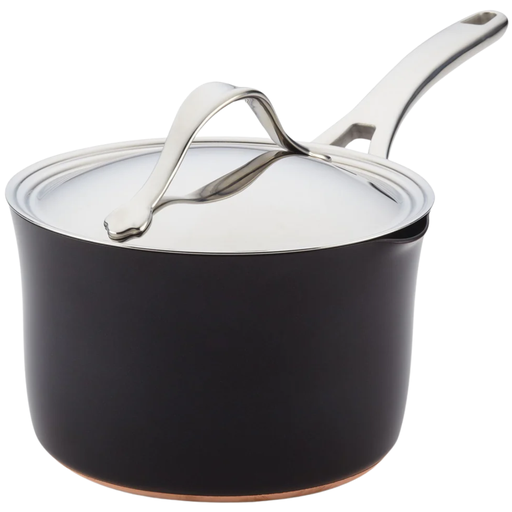 [167976-TT] Anolon Nouvelle Luxe Covered Straining Saucepan 3.5QT