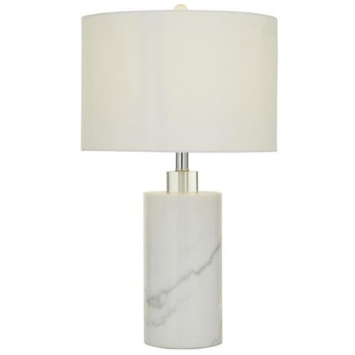 [168407-TT] White Marble Table Lamp 26in